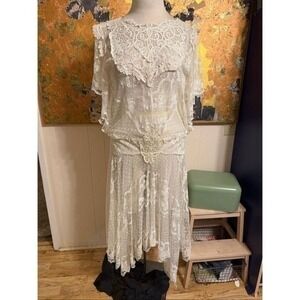 INCREDIBLE Vintage Lace 20's Style Flapper Style Tea Dress M/L